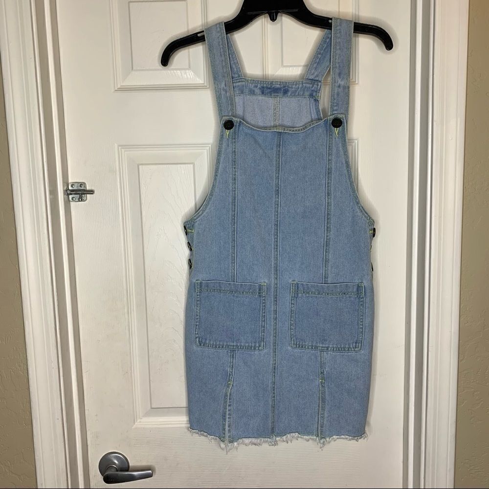 Cool Brand Denim Overalls Jumper Raw Hem